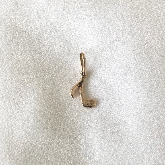 Vintage Gold-Tone Music Note Pendant / Charm - Picture 2 of 2